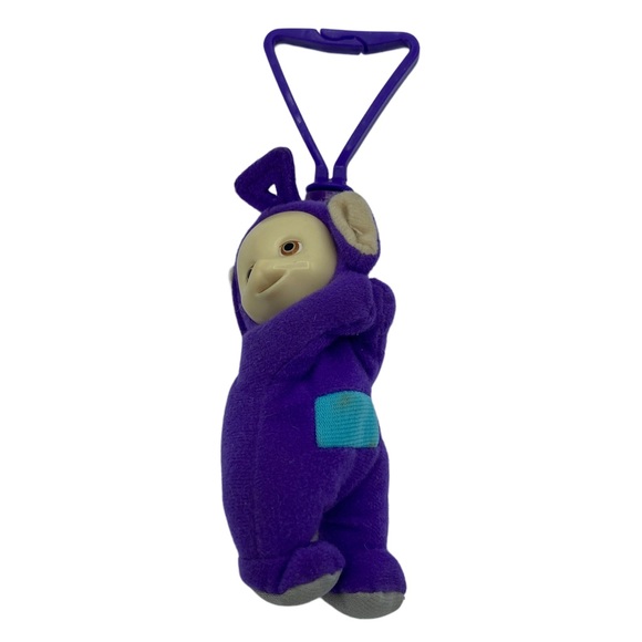 Vintage 2000 Telletubbies Tinky Winky Purple Stuffed Animal Keychain - Picture 1 of 7